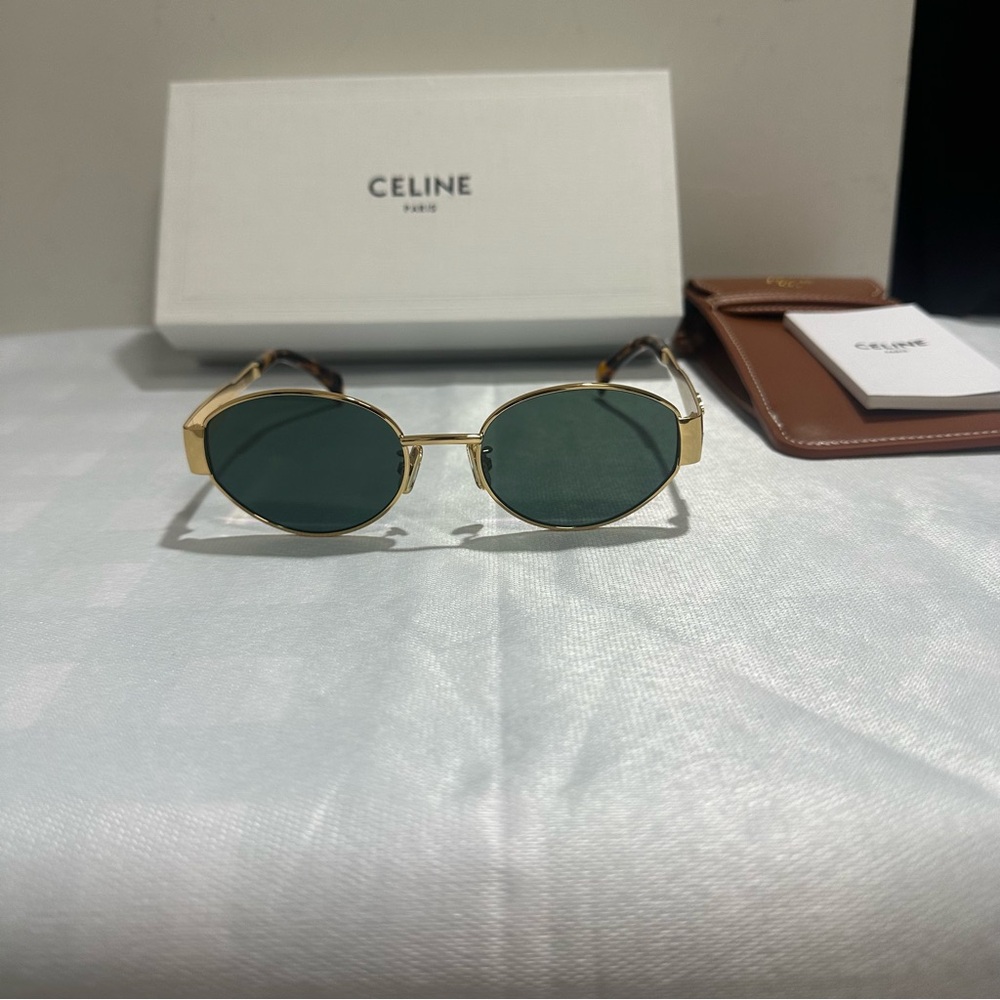 Celine Gold and Green Sunglasses